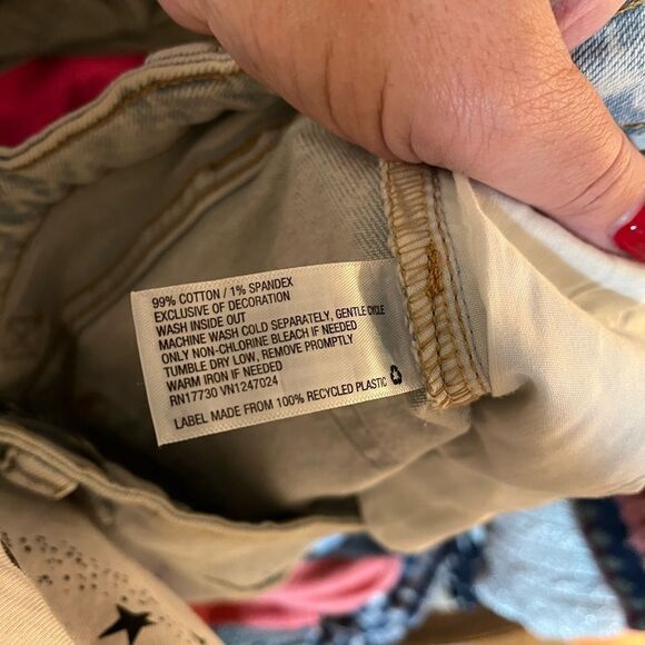 Wild Fable Highest Rise Utility Paint Splash Carpenter Denim Shorts sz 6 EUC - Picture 6 of 7